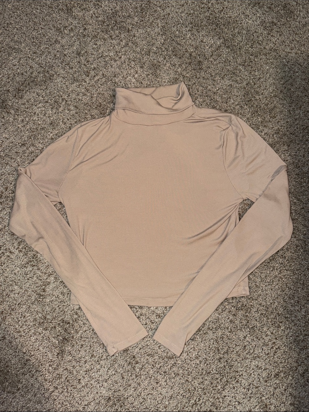 Sunday Best Slim Fit Turtleneck Long Sleeve Top - Beige